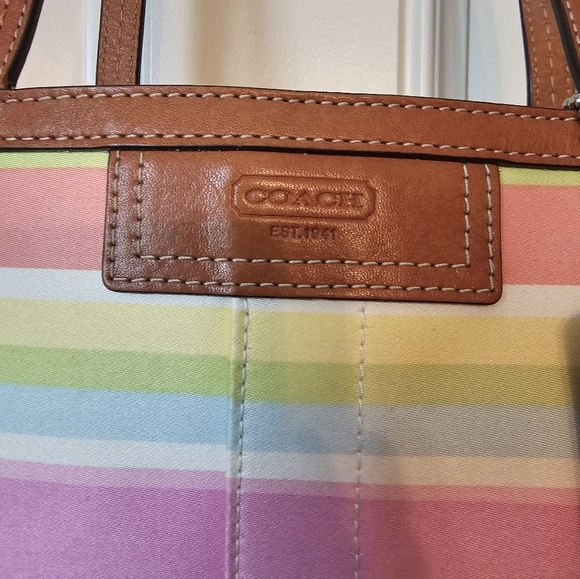 Coach• Hampton Pastel Reverseable Tote with British Tan Leather - Picture 3 of 13